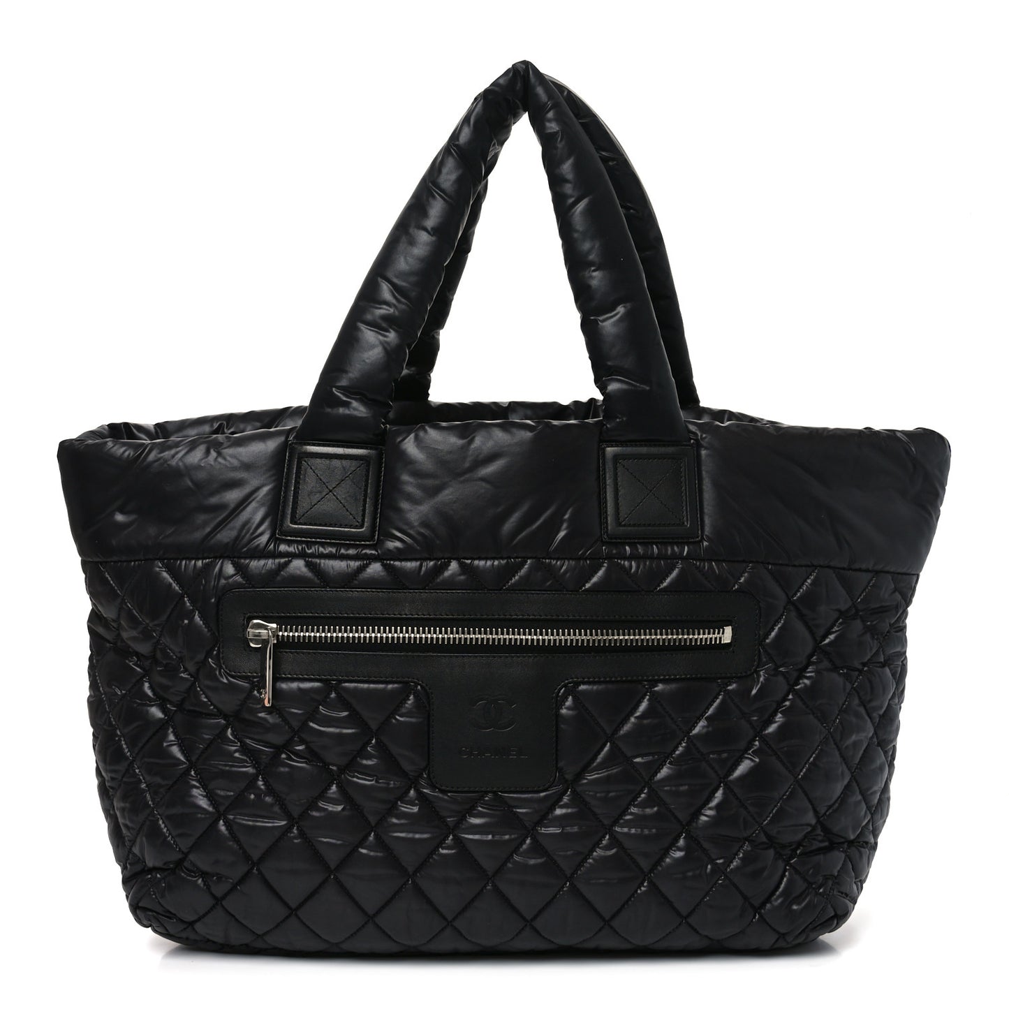 Nylon Quilted Large Coco Cocoon Tote Black