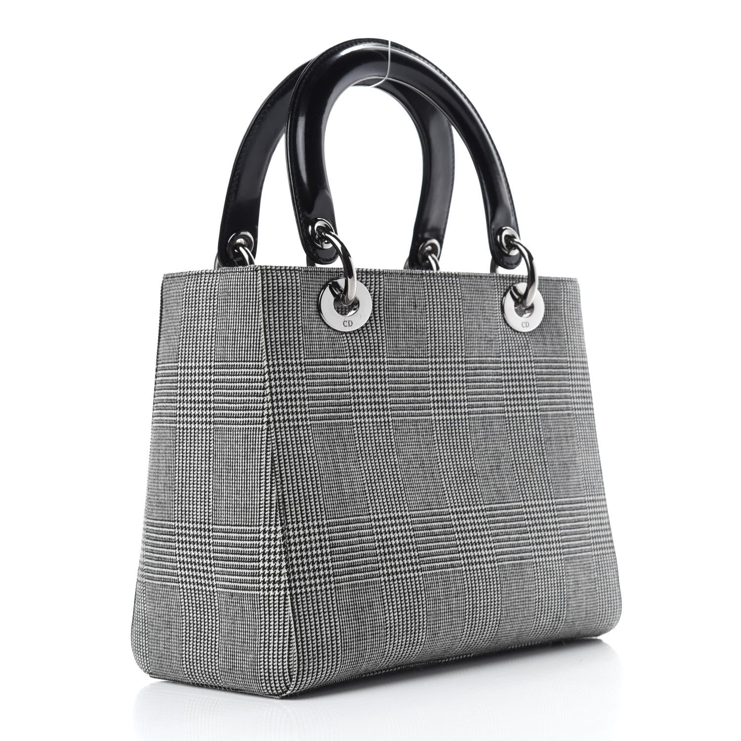 Christian Dior Patent Canvas Medium Lady Dior Black 3 of 12