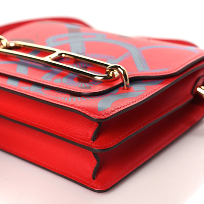 Hermes Swift Printed Eperon d'Or Mini Sac Roulis Rouge De Coeur Bleu Frida Rouge H 9 of 10