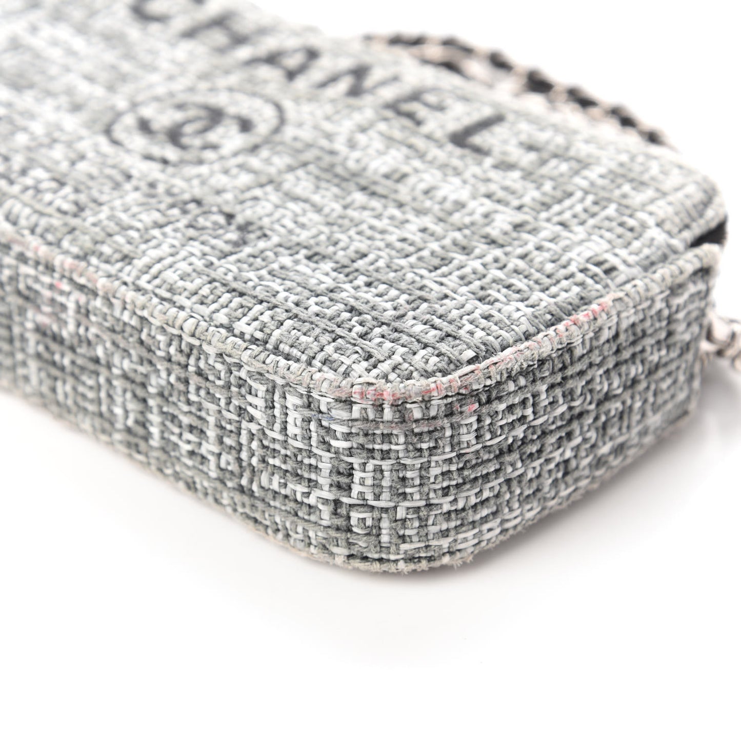 Canvas Small Deauville Clutch With Chain Charcoal