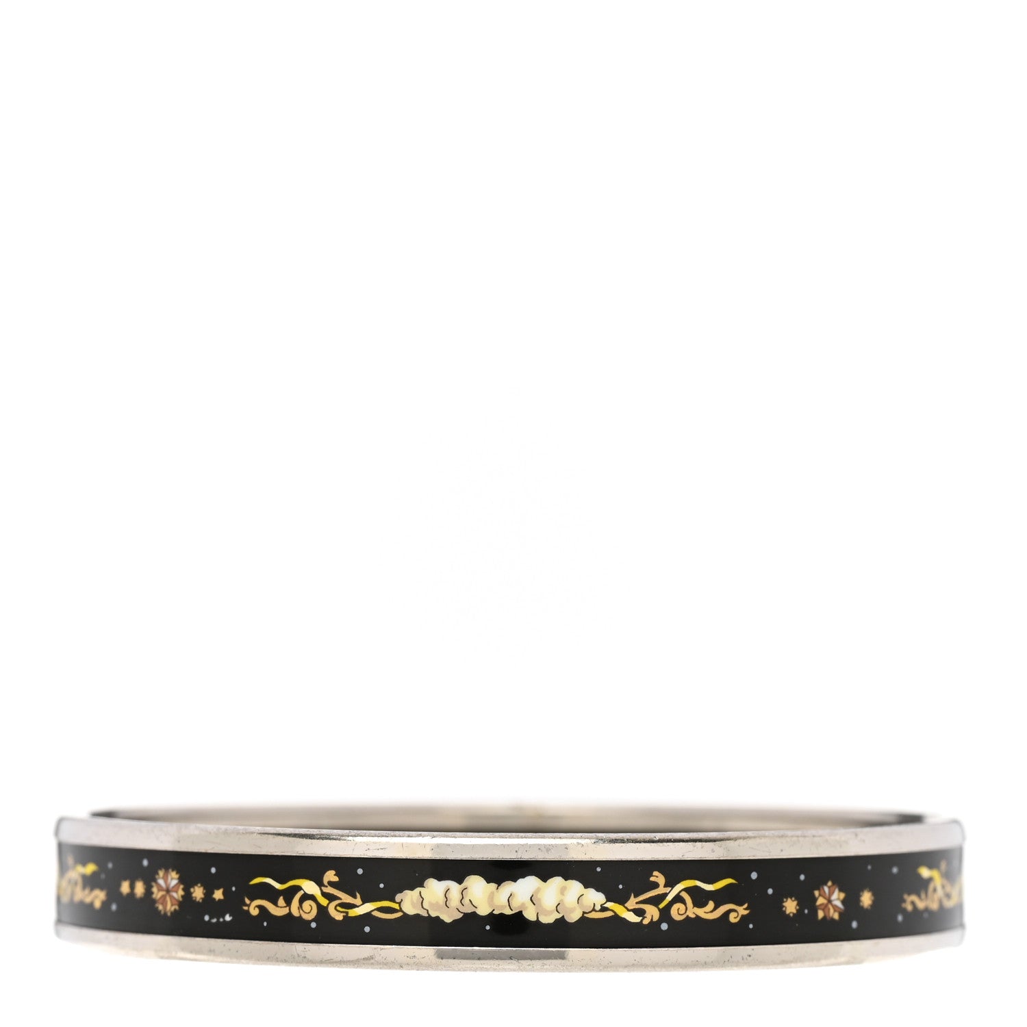 Hermes Enamel Printed Celestial Mythology Narrow Bracelet 70 Black 1 of 4