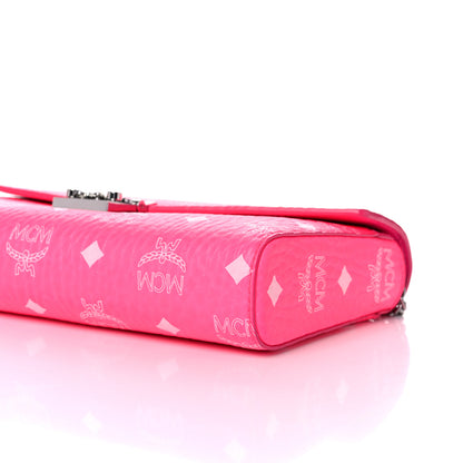 MCM Visetos Monogram Medium Millie Crossbody Bag Neon Pink 9 of 10