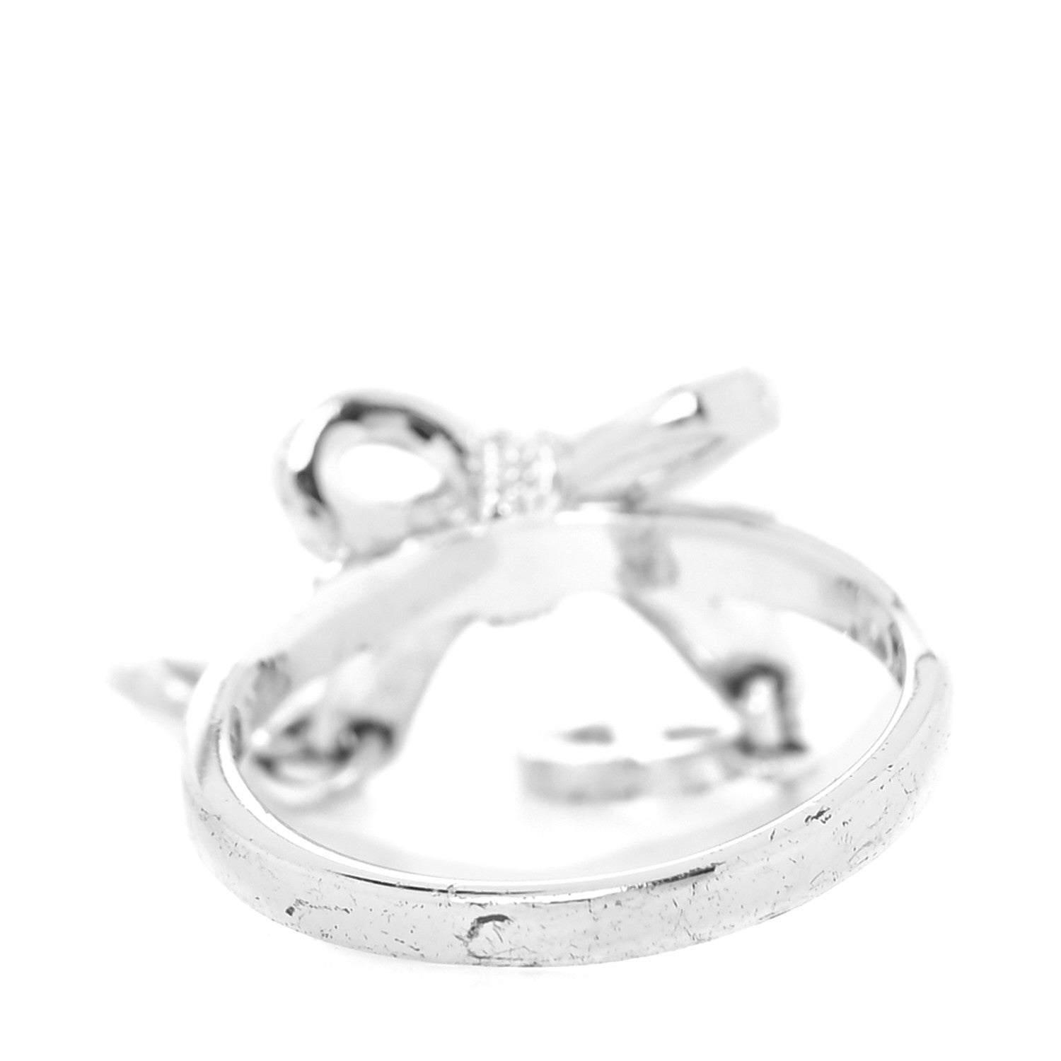Christian Dior Crystal Bow CD Ring 5 Silver 3 of 3