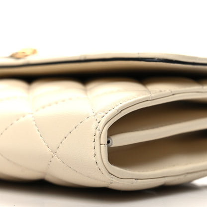 Versace Lambskin Quilted Medusa Wallet on Chain Crossbody Beige 8 of 9
