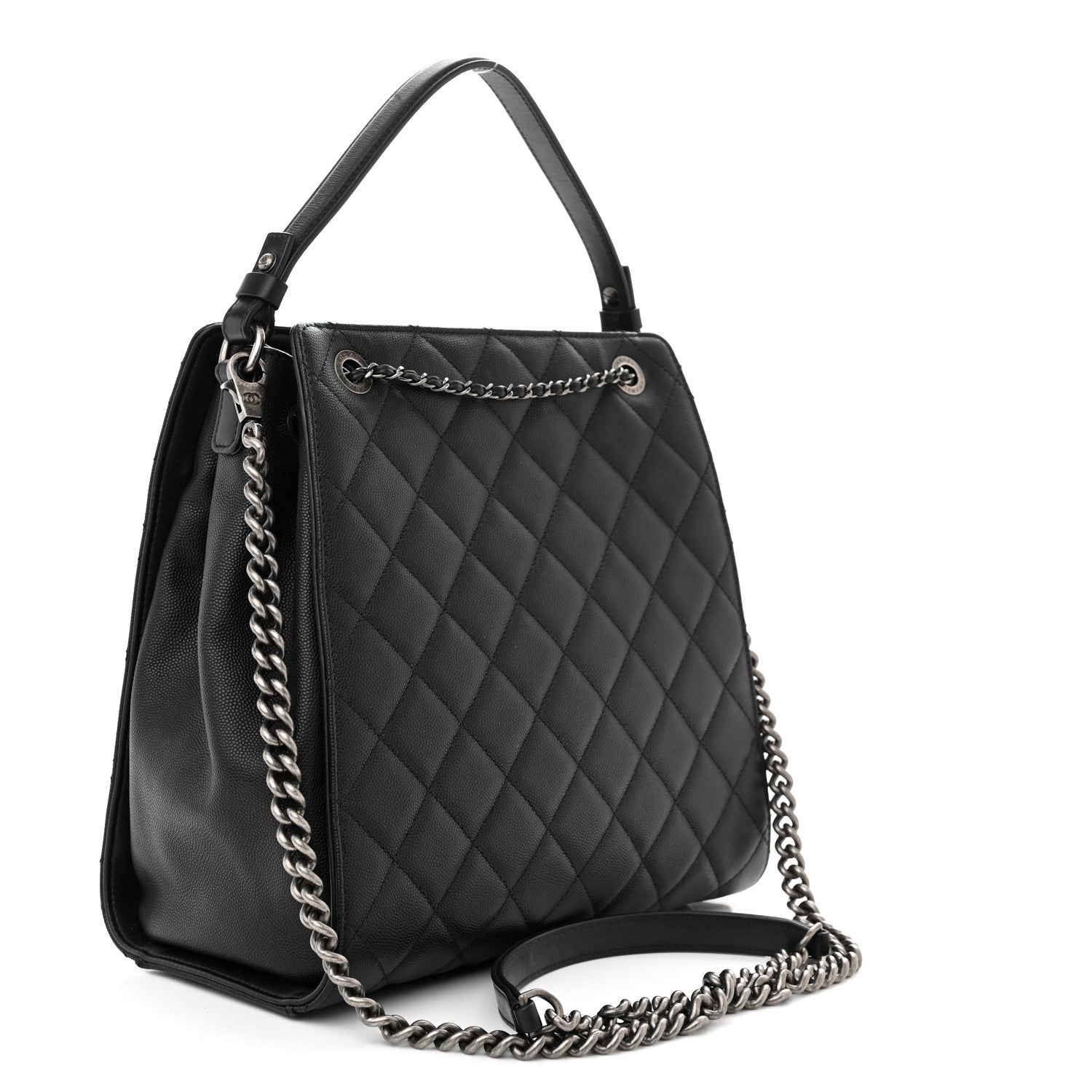 Chanel Caviar Quilted Medium CC Bucket Bag Black 3 of 13