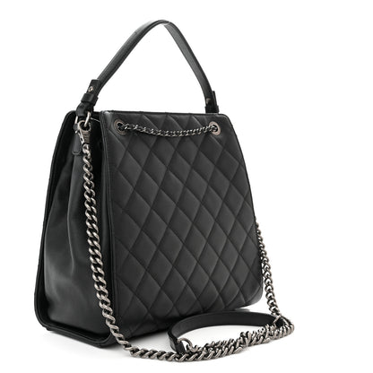Chanel Caviar Quilted Medium CC Bucket Bag Black 3 of 13