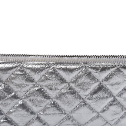 Chanel Metallic Calfskin Quilted Large Cosmo Cosmetic Case Silver 13 of 13