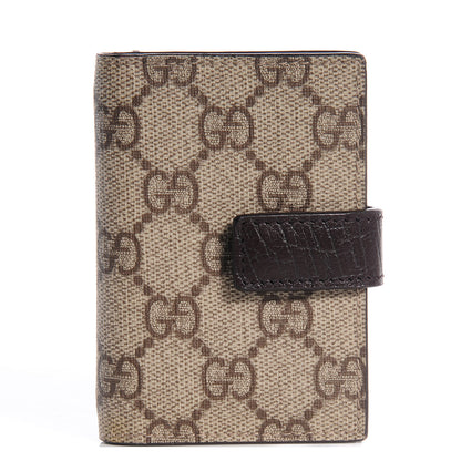 Gucci Monogram GG Plus Avel Card Holder Wallet Beige Ebony Cocoa 1 of 8