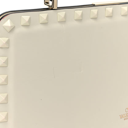 Valentino Garavani Calfskin Tonal Small Rockstud Top Handle Handbag Ivory 9 of 10