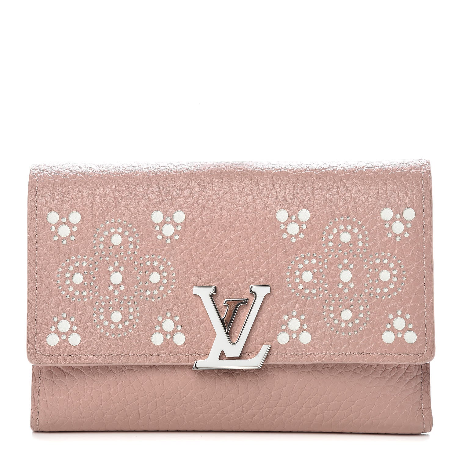 Louis Vuitton Taurillon Perforated Capucines Compact Wallet Magnolia 1 of 13