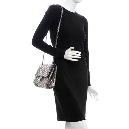 Chanel Metallic Aged Calfskin Quilted 2.55 Reissue 226 Flap Dark Silver 3 of 9