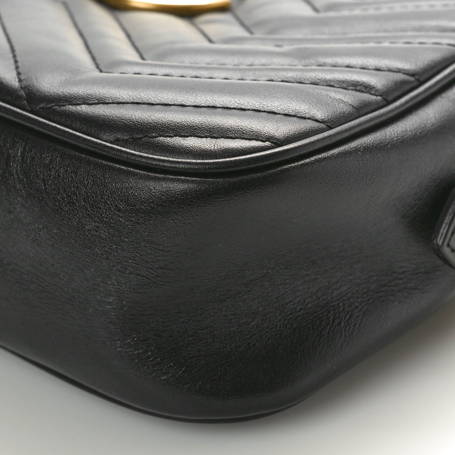 Calfskin Matelasse Small GG Marmont Chain Shoulder Bag Black