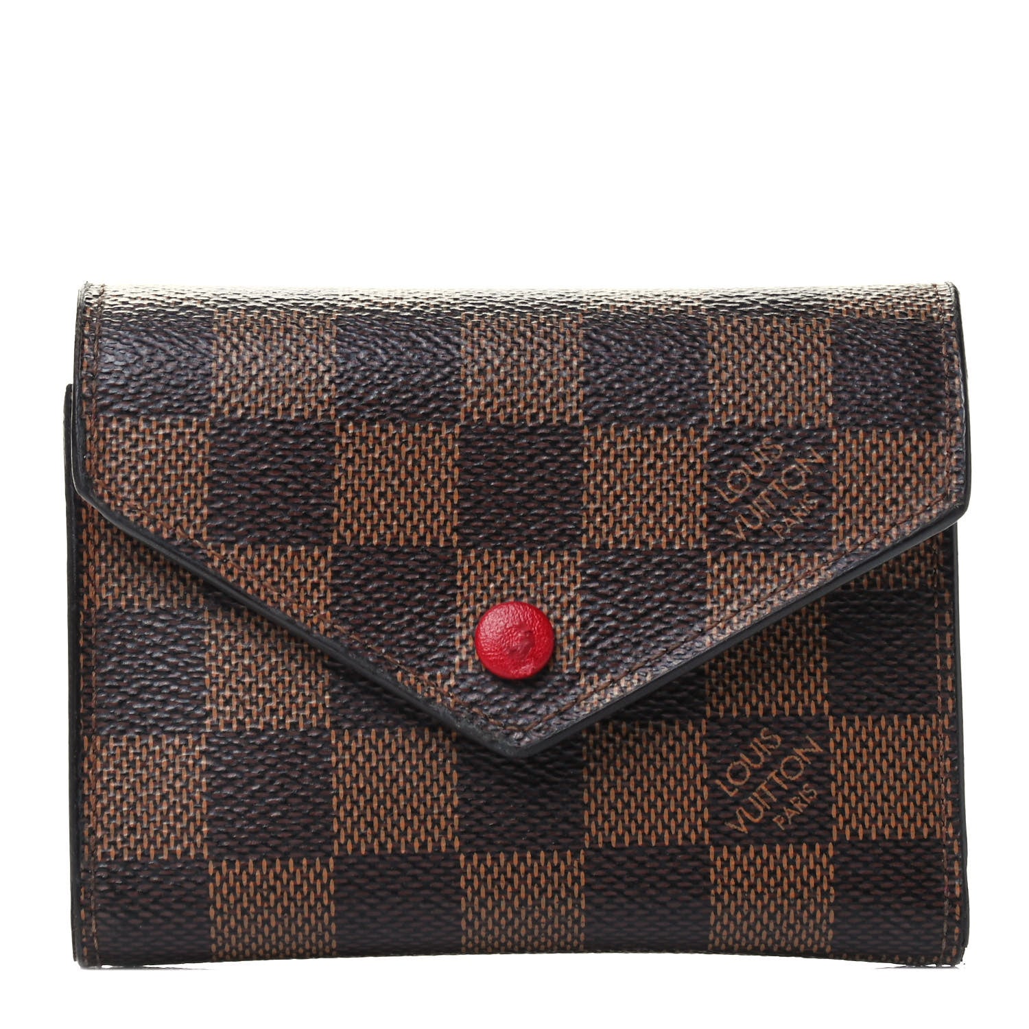 Louis Vuitton Damier Ebene Victorine Wallet Red 1 of 4