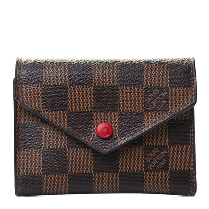 Louis Vuitton Damier Ebene Victorine Wallet Red 1 of 4