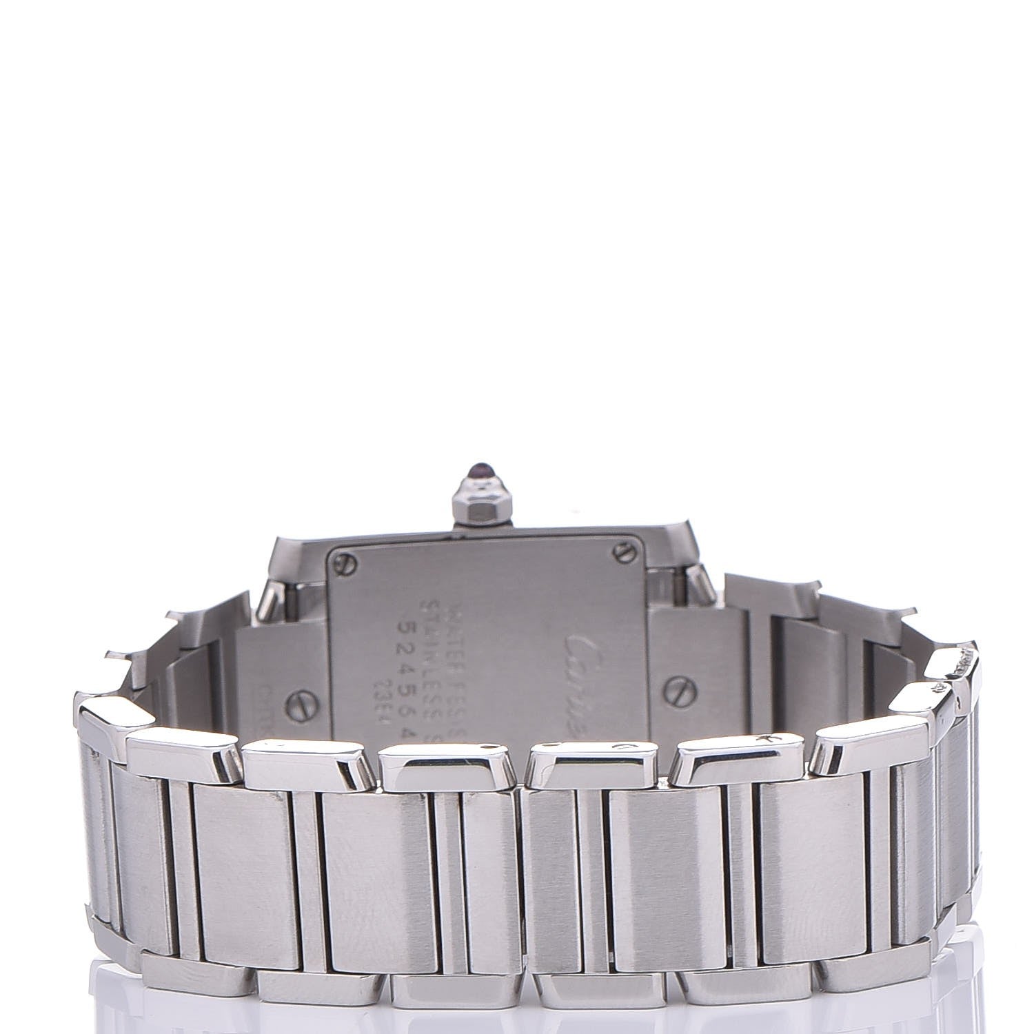 Cartier Stainless Steel Pink Mother of Pearl 20mm Tank Francaise Quartz Watch 4 of 9