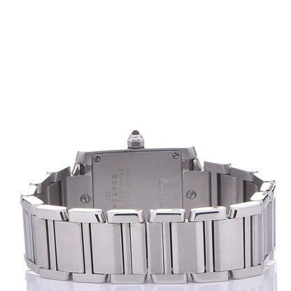 Cartier Stainless Steel Pink Mother of Pearl 20mm Tank Francaise Quartz Watch 4 of 9