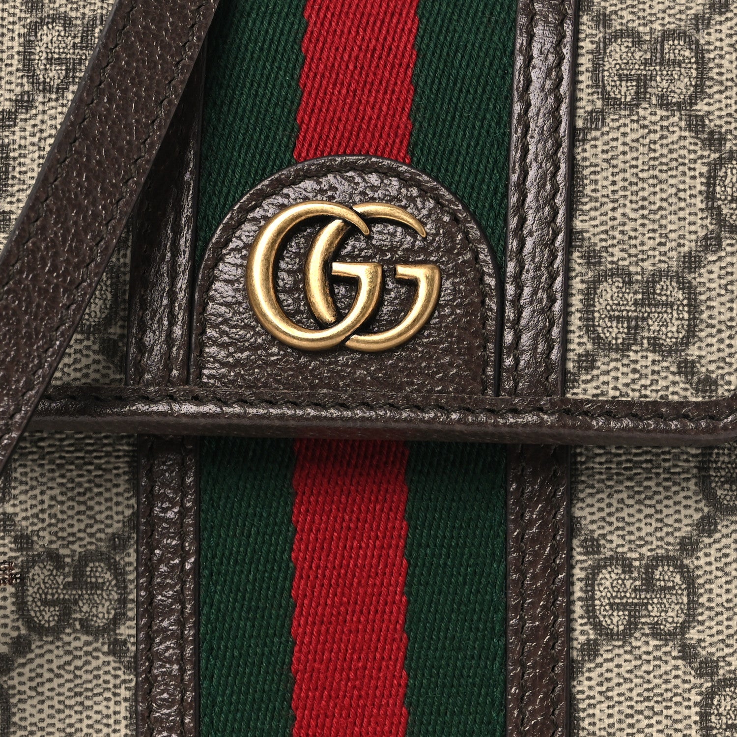 Gucci GG Supreme Monogram Web Mini Ophidia Crossbody Bag Beige New Acero 8 of 11