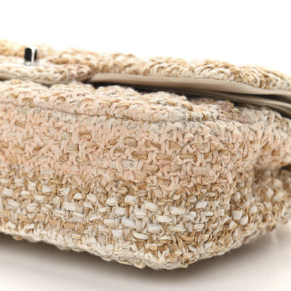 Chanel Tweed Quilted Medium Double Flap Beige Ecru Pink 10 of 11