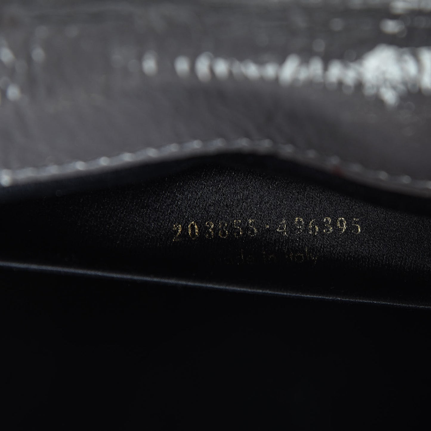 Textured Patent Monogram Large Belle De Jour Clutch Grey