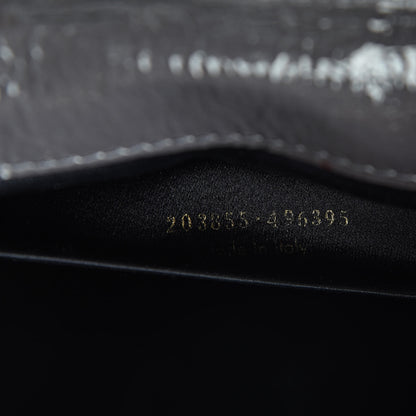 Saint Laurent Textured Patent Monogram Large Belle De Jour Clutch Grey 7 of 11