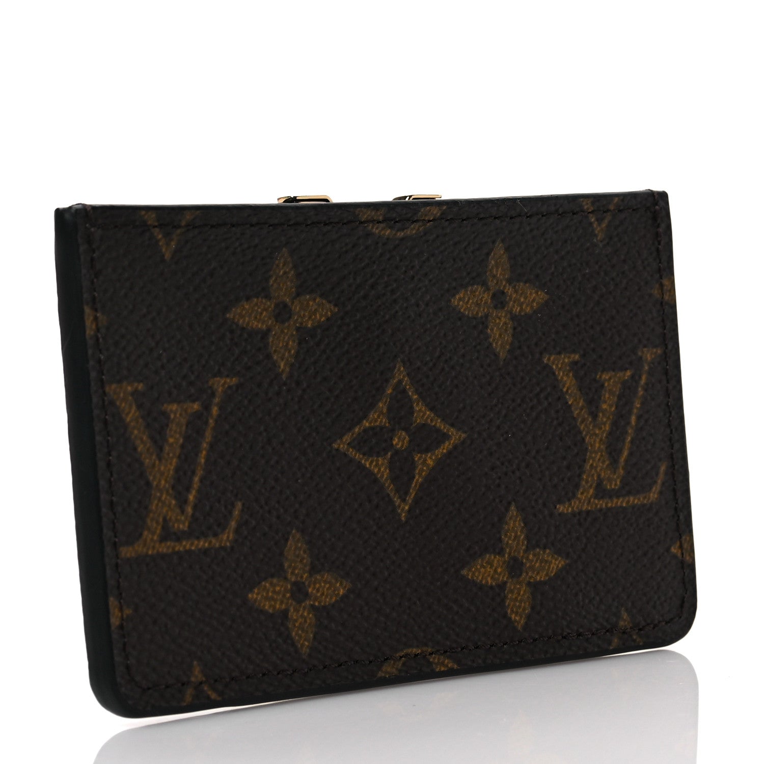 Louis Vuitton Monogram Calfskin Kimono Card Holder Black 3 of 7