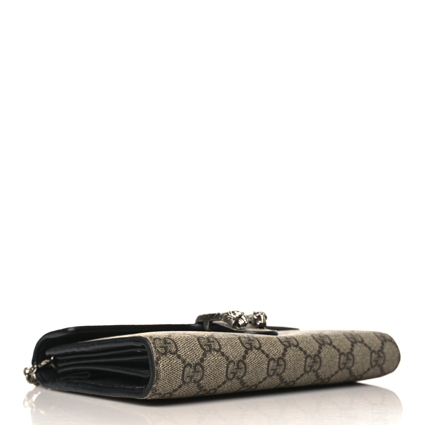 GG Supreme Monogram Mini Dionysus Chain Wallet Beige Black