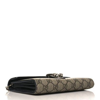 Gucci GG Supreme Monogram Mini Dionysus Chain Wallet Beige Black 4 of 9
