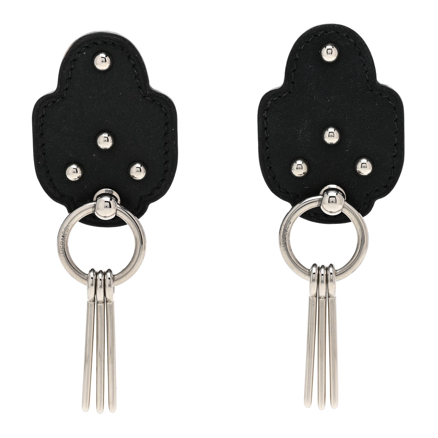 Palladium Swift Studded Carnaby Drop Earrings Black