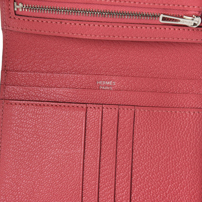 Hermes Chevre Mysore Bearn Compact Wallet Rose Lipstick 6 of 7