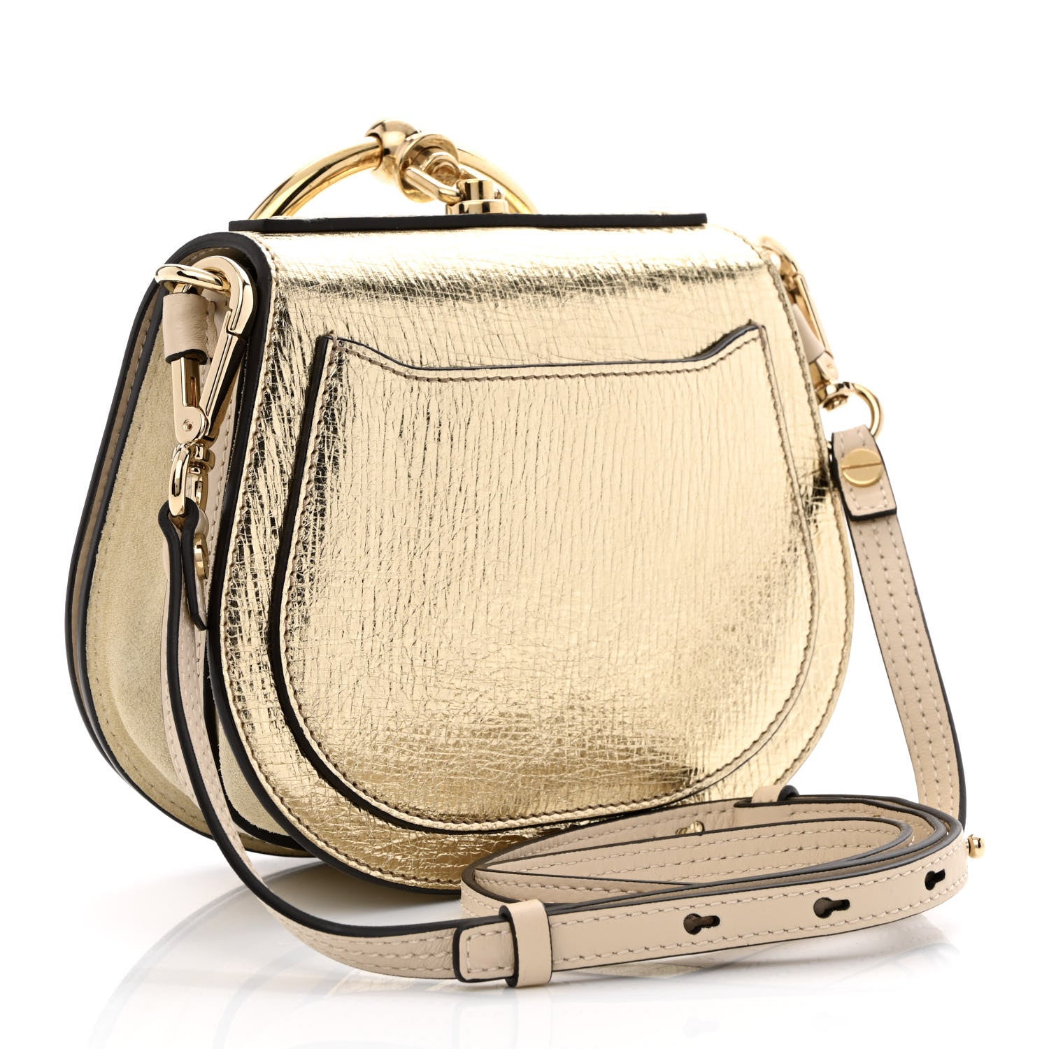 Chloe Metallic Calfskin Small Nile Bracelet Bag Gold 3 of 10