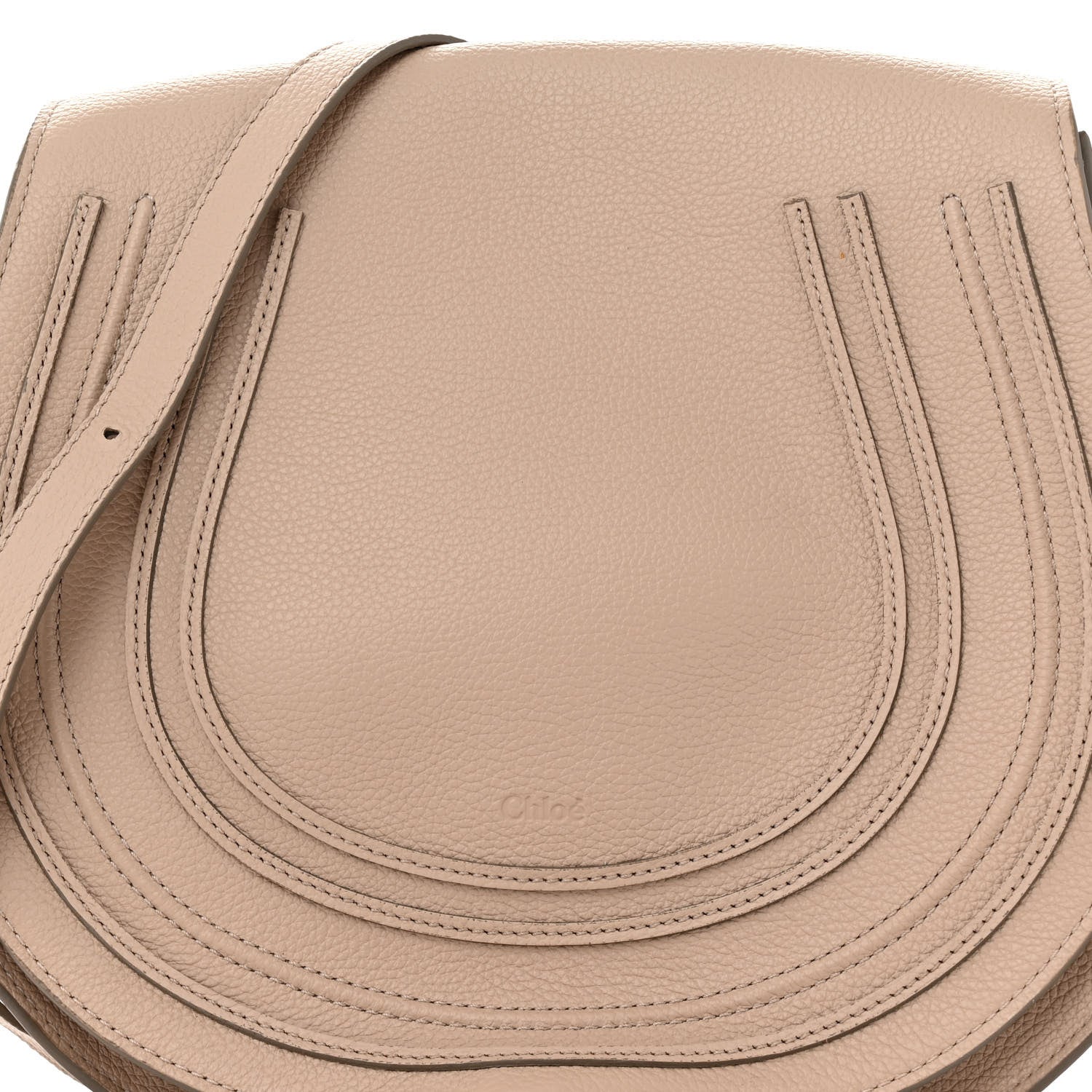 Chloe Grained Calfskin Medium Marcie Saddle Bag Nomad Beige 9 of 14