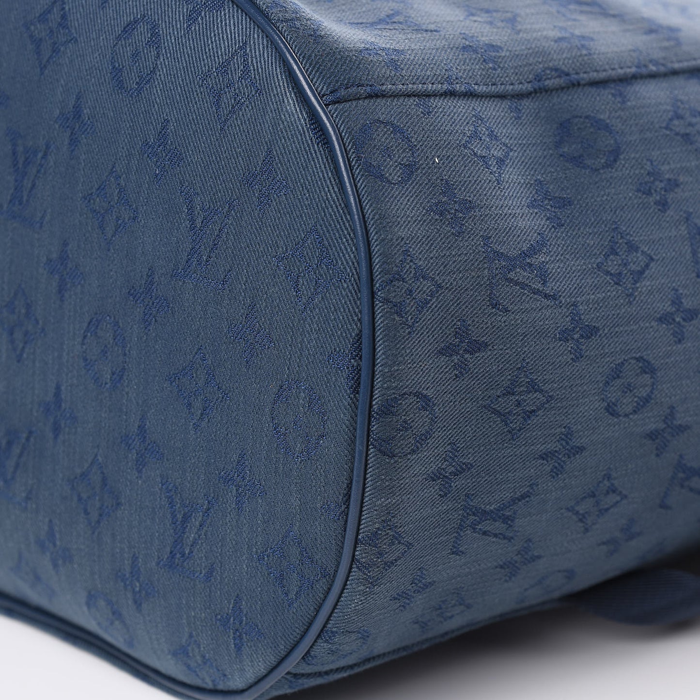 Monogram Denim Chalk Backpack Navy