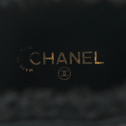 Chanel Crumpled Calfskin Shearling Womens Cap Toe Chain Short Boots 37 Black 8 of 8