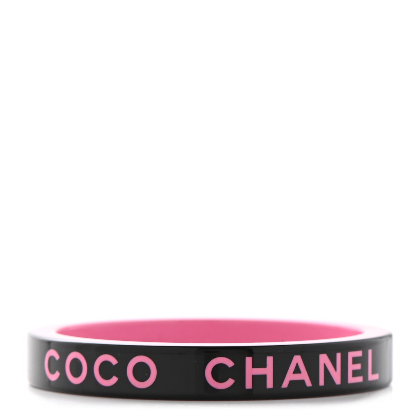 Resin Logo Bangle Bracelet Pink Black