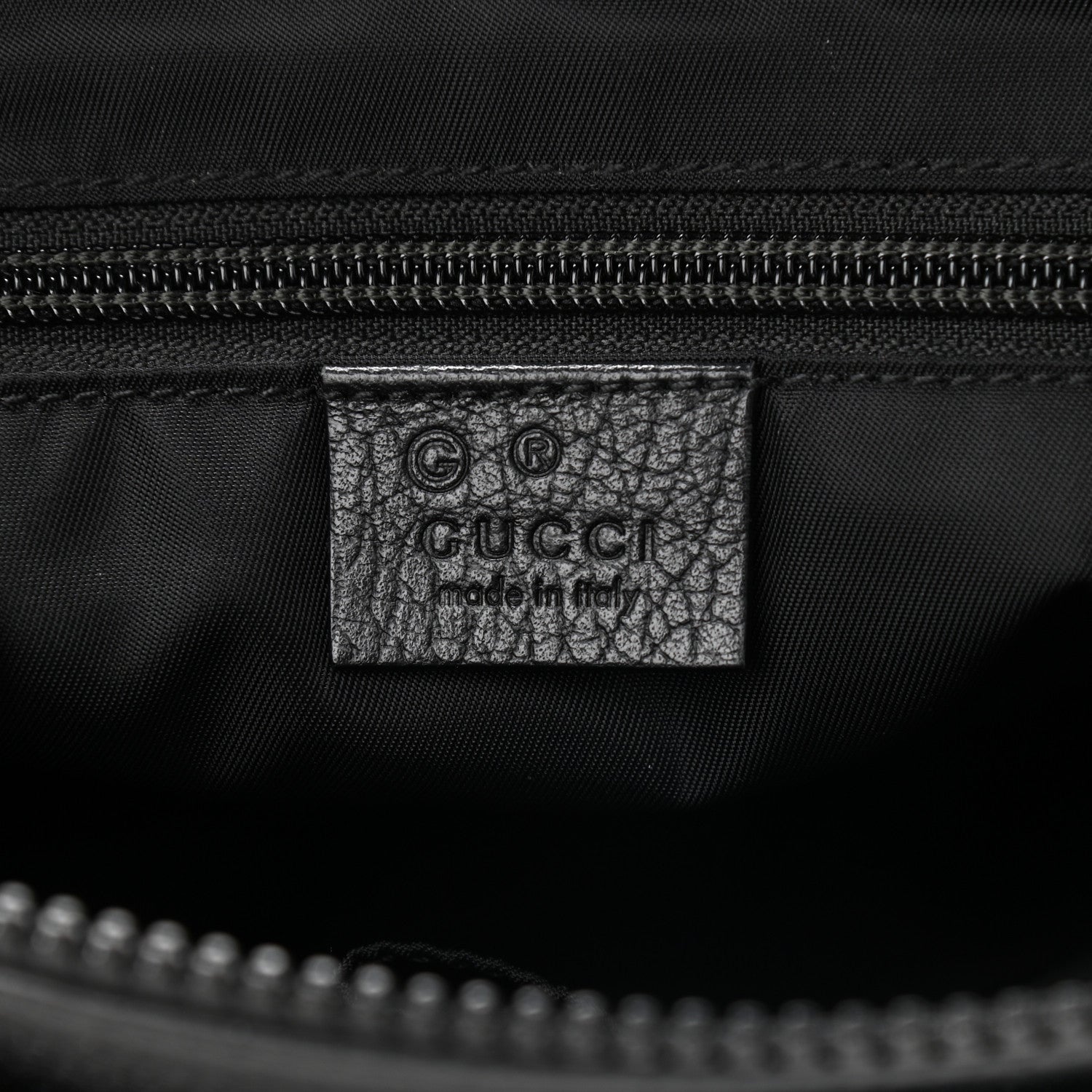 Gucci Nylon Monogram Dollar Calfskin Flat Messenger Bag Black 6 of 9