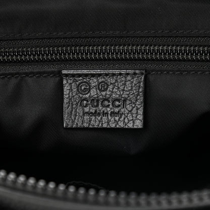 Gucci Nylon Monogram Dollar Calfskin Flat Messenger Bag Black 6 of 9