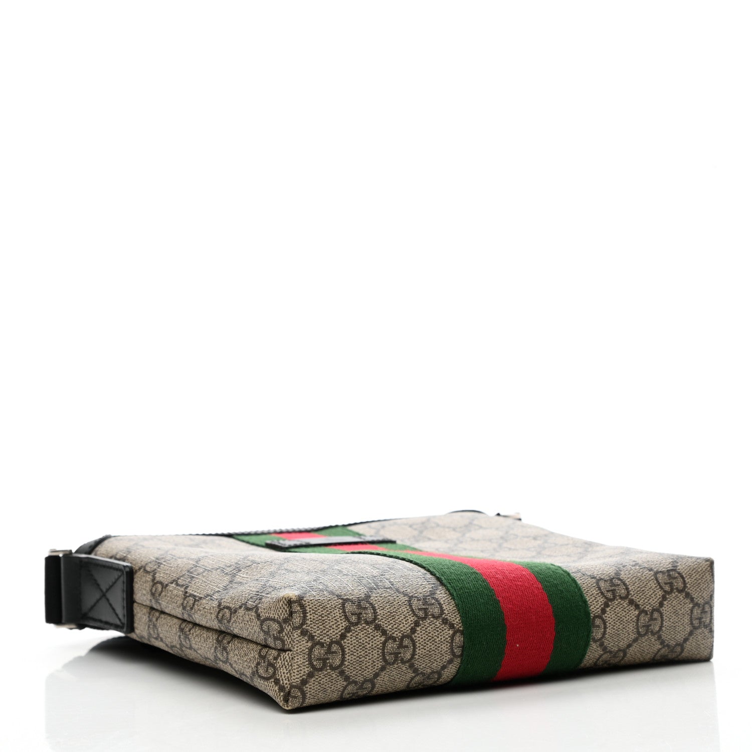 Gucci GG Supreme Monogram Web Messenger Bag Black 3 of 8