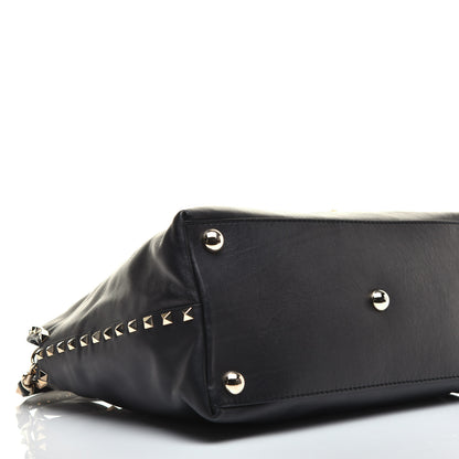 Valentino Garavani Vitello Rockstud Dome Satchel Black 7 of 8