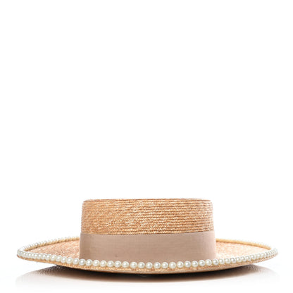 Gucci Straw Pearl Embellished Notte Hat L 2 of 4
