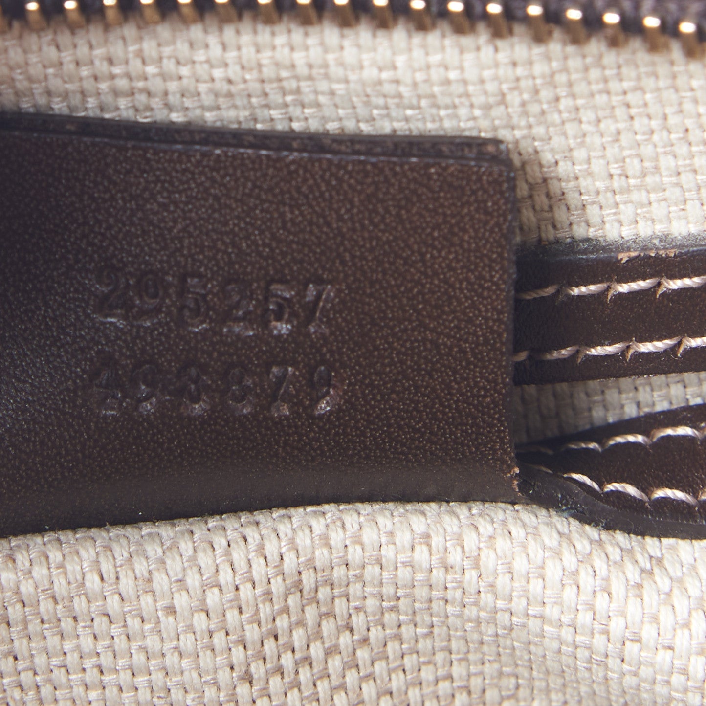 Gucci GG Supreme Monogram Selleria Calfskin Small Flat Side Zip Messenger Bag Beige Ebony Cocoa Dark Chocolate 9 of 9