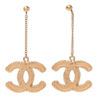 Chanel CC Drop Earrings Matte Gold 1 of 3