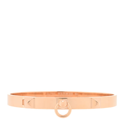 Hermes 18K Rose Gold PM Collier De Chien Bracelet SH 1 of 4