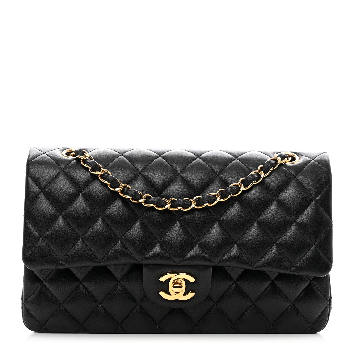 Chanel Lambskin Quilted Medium Double Flap Black 1 of 11