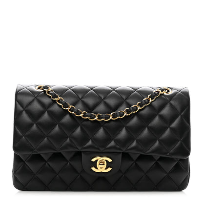 Chanel Lambskin Quilted Medium Double Flap Black 1 of 11