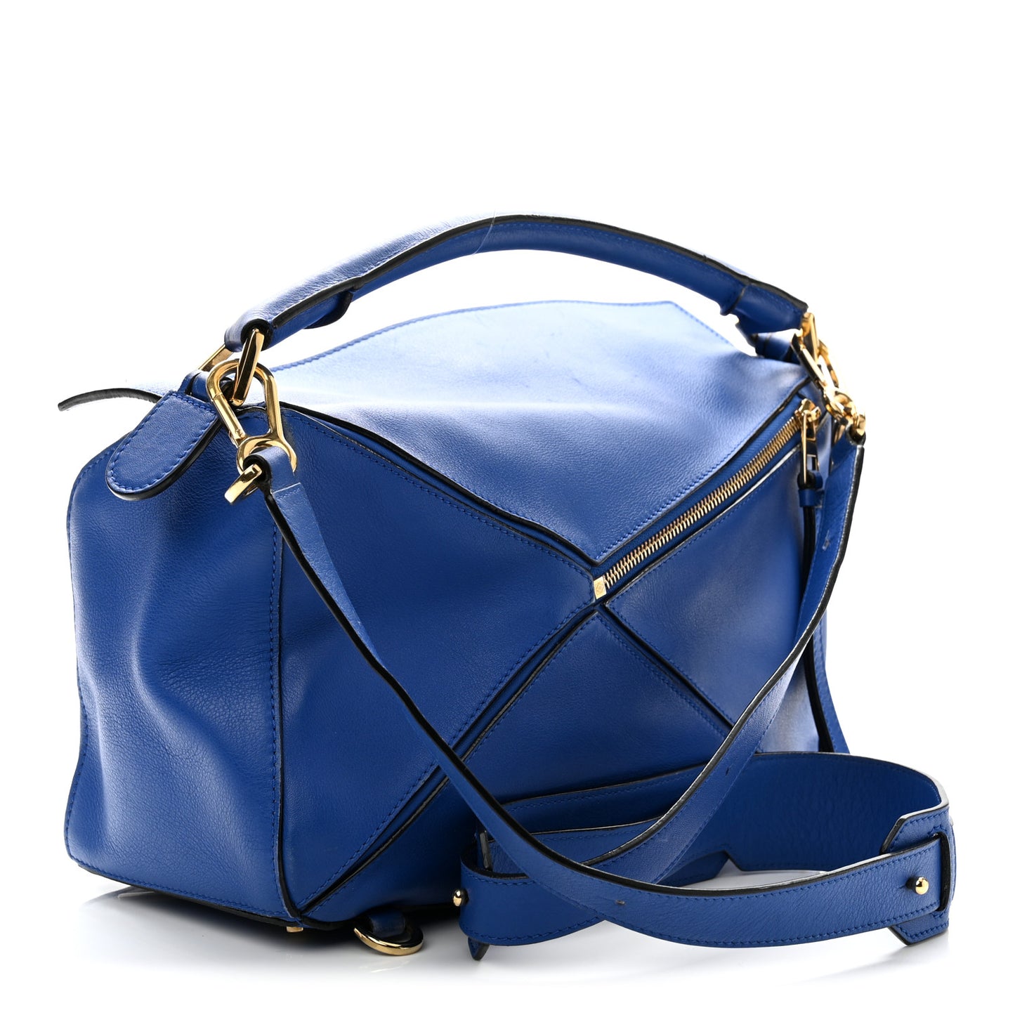 Calfskin Medium Puzzle Bag Electric Blue