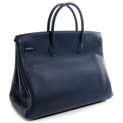 Hermes Taurillon Clemence Birkin 40 Bleu Abysse 3 of 9