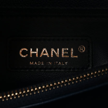 Chanel Caviar Lizard Embossed Quilted Small Coco Handle Flap Navy Blue 5 of 9