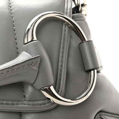 Gucci Nappa Vertical Matelasse Small Maxi Horsebit Chain Shoulder Bag Gray 11 of 13