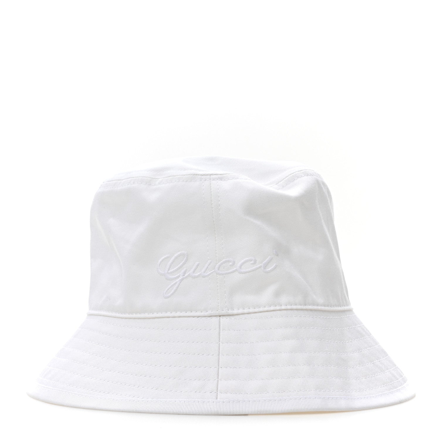 Gucci Cotton Logo Cabris Bucket Hat M White 3 of 9