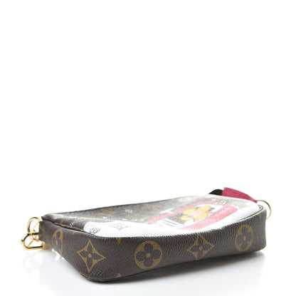 Louis Vuitton Monogram 2019 Christmas Animation Mini Courchevel Pochette Accessories Fuchsia 4 of 7